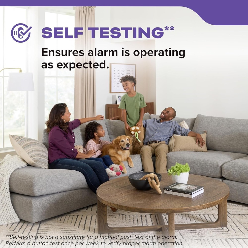 Smoke & Carbon Monoxide Detector, AA Battery Powered, LED Warning Light Indic...