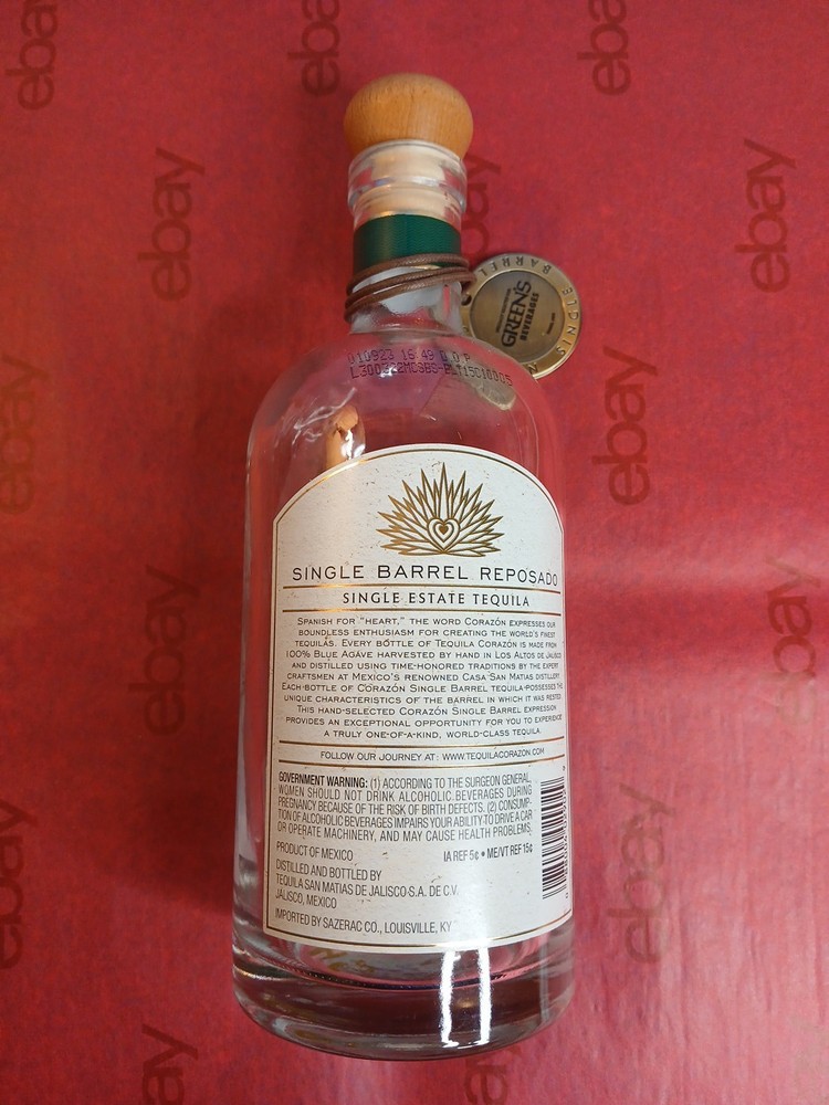 Corazon Single Barrel 750 ML Empty With Blantons Medallion
