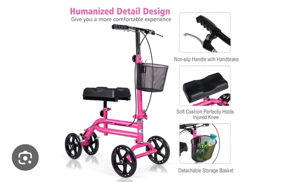 Clevr Steerable Knee Scooter Walker - Pink
