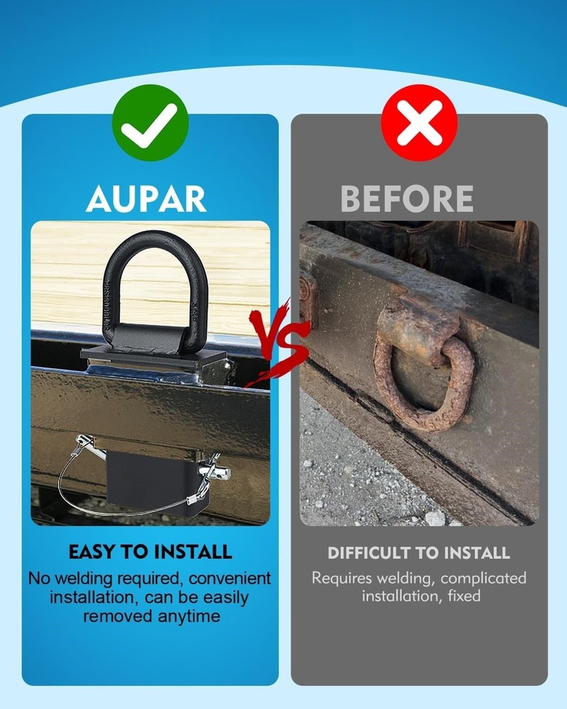 Trailer Stake Pocket D Rings 2x4 Tie Down Anchors Heavy Duty 18000lbs (6 pack)