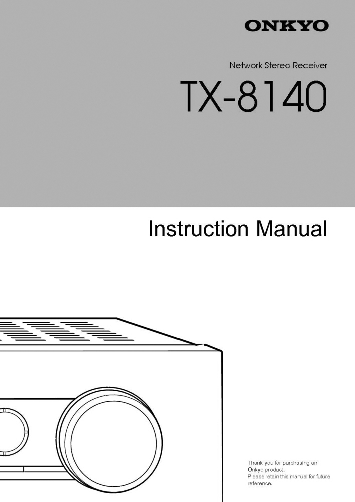 Onkyo Integra TX-8140 Receiver Owners Instruction Manual