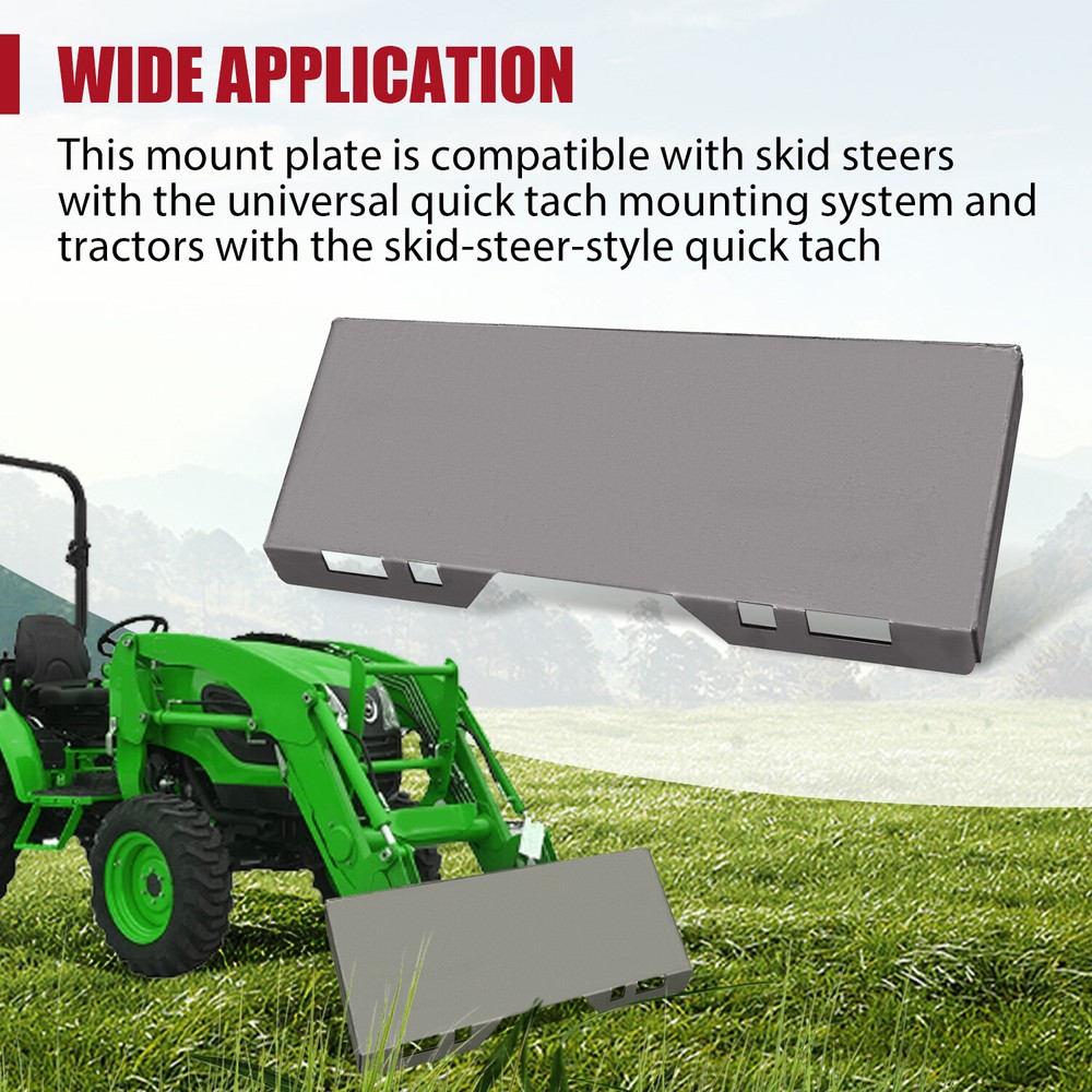 1/2" thick Skid Steer Mount Plate Adapter Loader Quick Tach Attachment