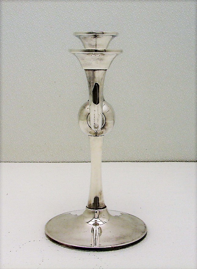 Solid Silver 3 Light Midcentury Modern Candelabra Marked Jorgen Otteren Norway