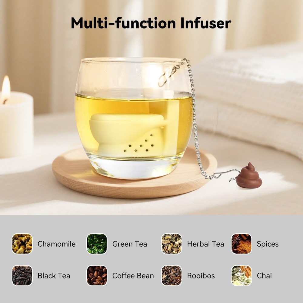 Tea Infuser For Loose Leaf Tea Toilet Shaped Tea Strainer Cute Kitchen Access...