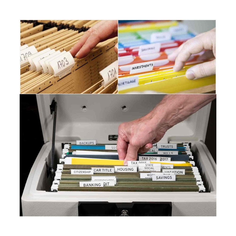 File Folder Tabs, Selizo 100 Sets Hanging File Folder Labels 2" Tabs and Inse...