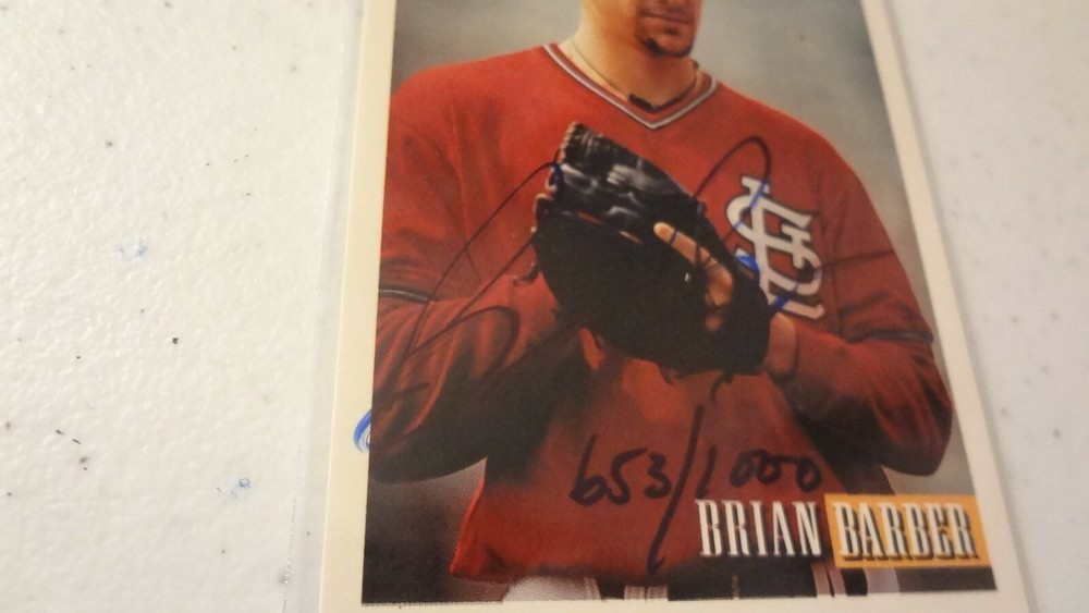 1993 BOWMAN BRIAN BARBER AUTOGRAPHED BASEBALL CARD