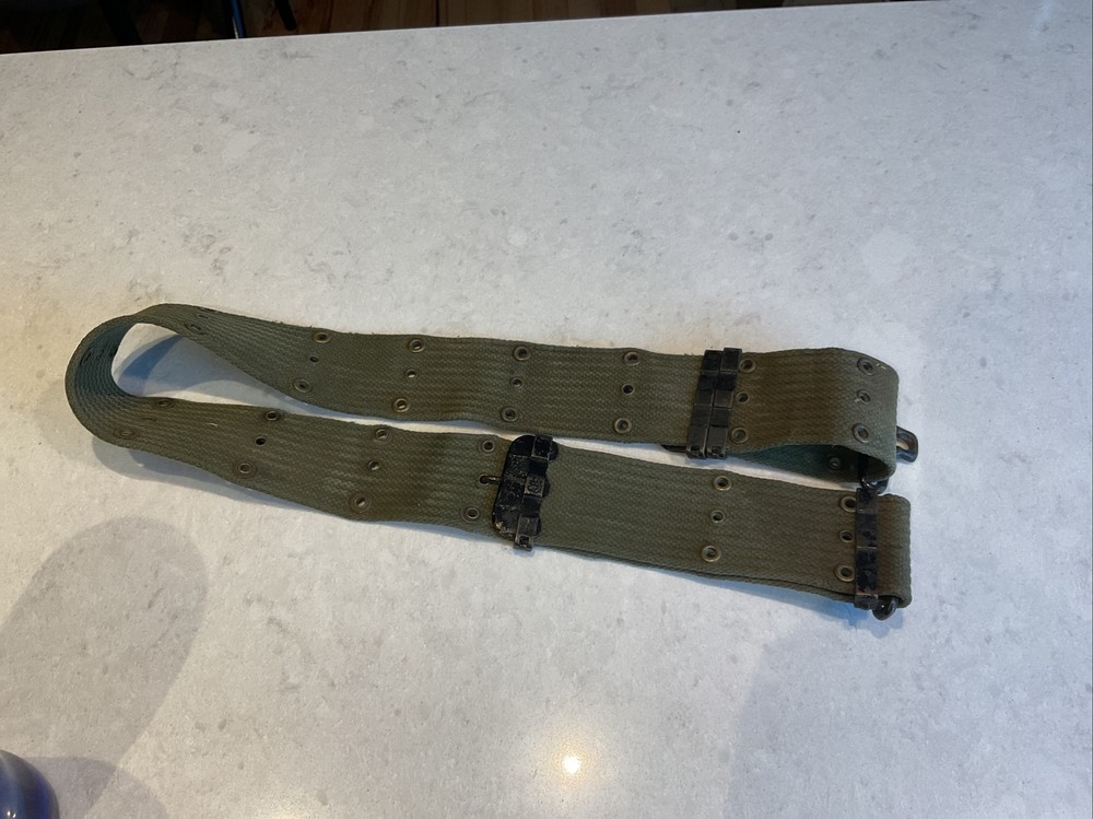 Vintage Military Web Belt Adjustable Marked