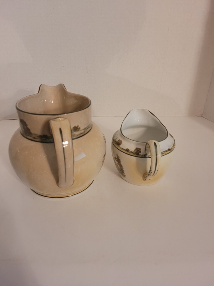 Ridgways Old England Ware Coaching Days Pitcher and Creamer