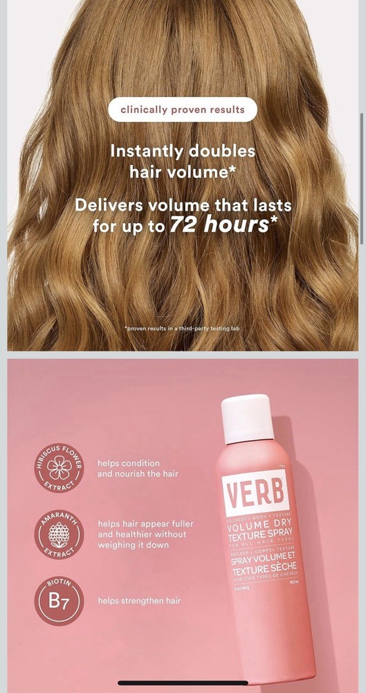 VERB Volume Dry Texture Spray, 5 oz- Boosts Volume