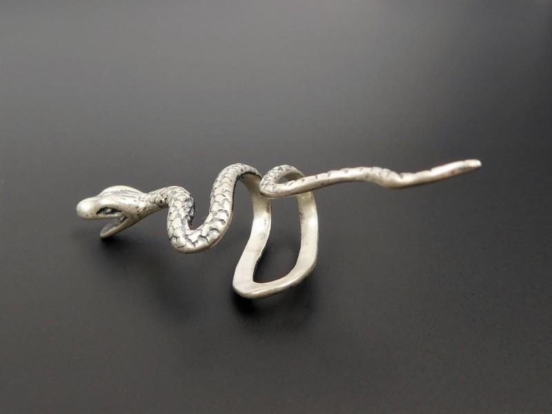 SINGLE Sterling Silver Snake Earring Ear Cuff Non Percing Unique Gothic Punk