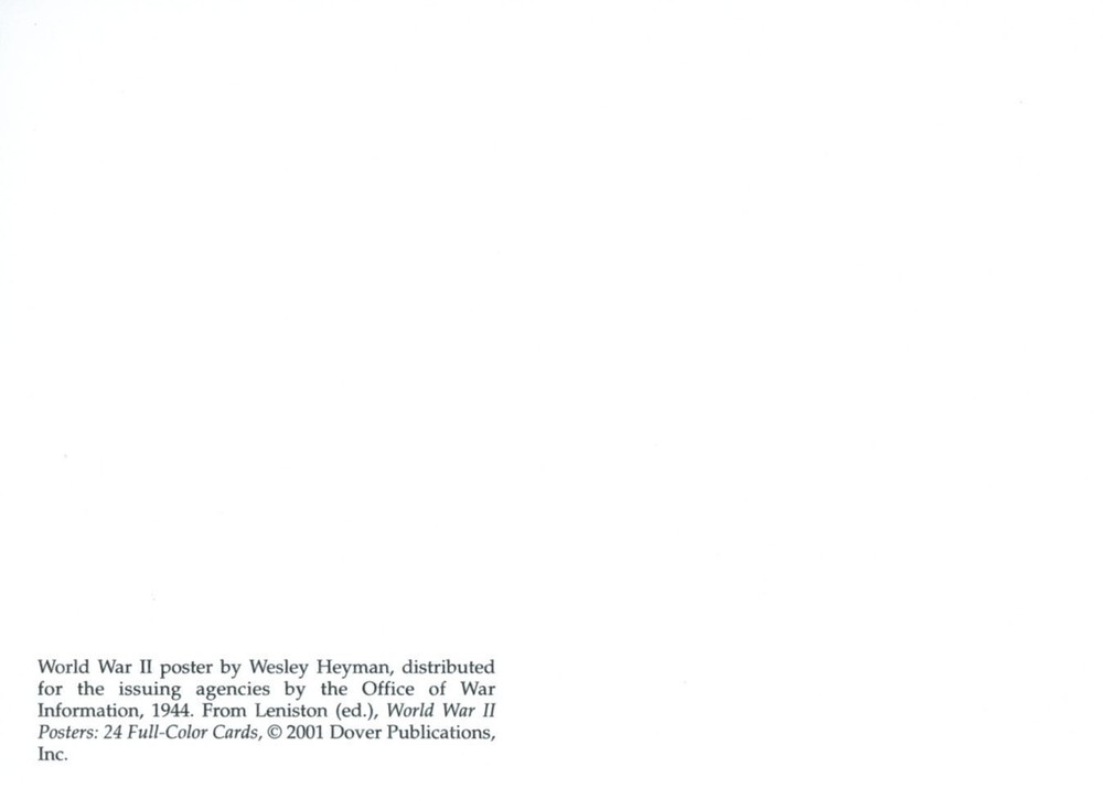 Because Someone Talked World War II Unused Post Card