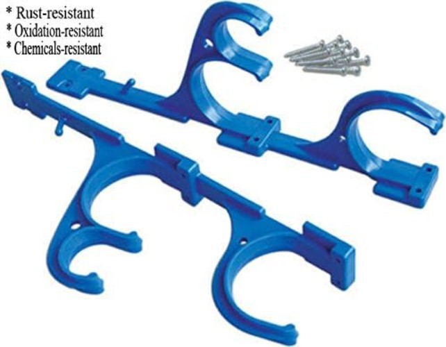 Wall-Mounted Rust-Resistant Hanger for Pool & Garden Tools - Easy Installation