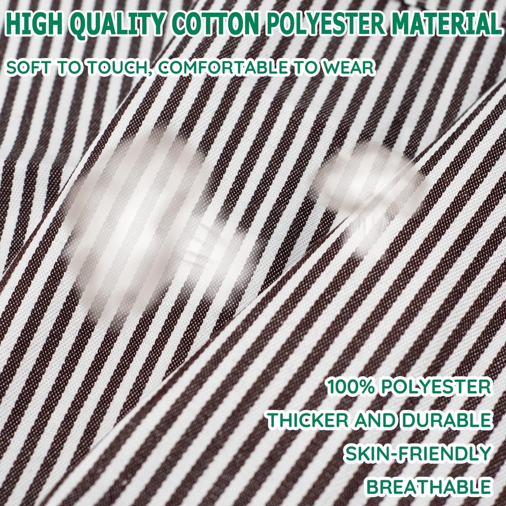 2 Pack Stripe Kitchen Apron, Adjustable Bib Apron with 3 Pockets, Chef Aprons...