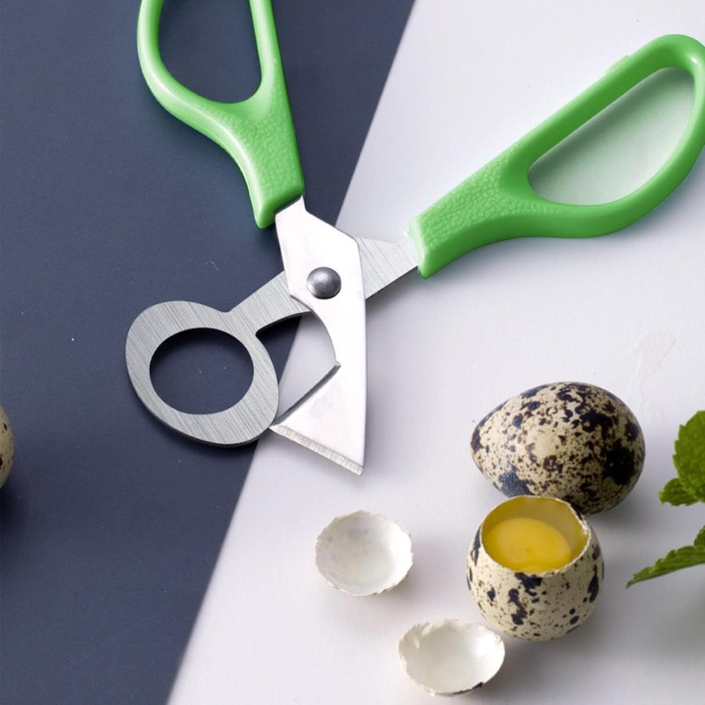 2Pcs Quail Egg Roast egg scissors Cutter Scissors Kitchen Egg Shears Tool(Green)