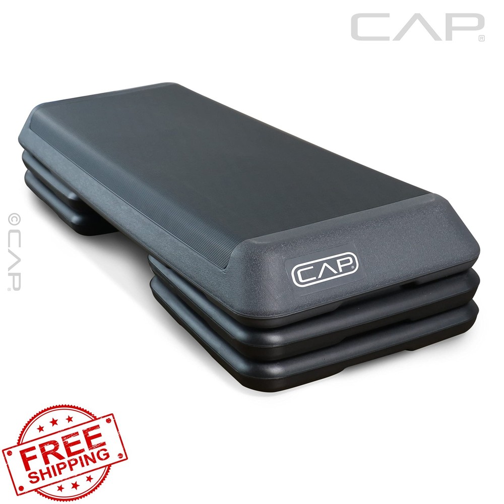 Cap Barbell Adjustable Aerobic Step Platform Exercise Gray