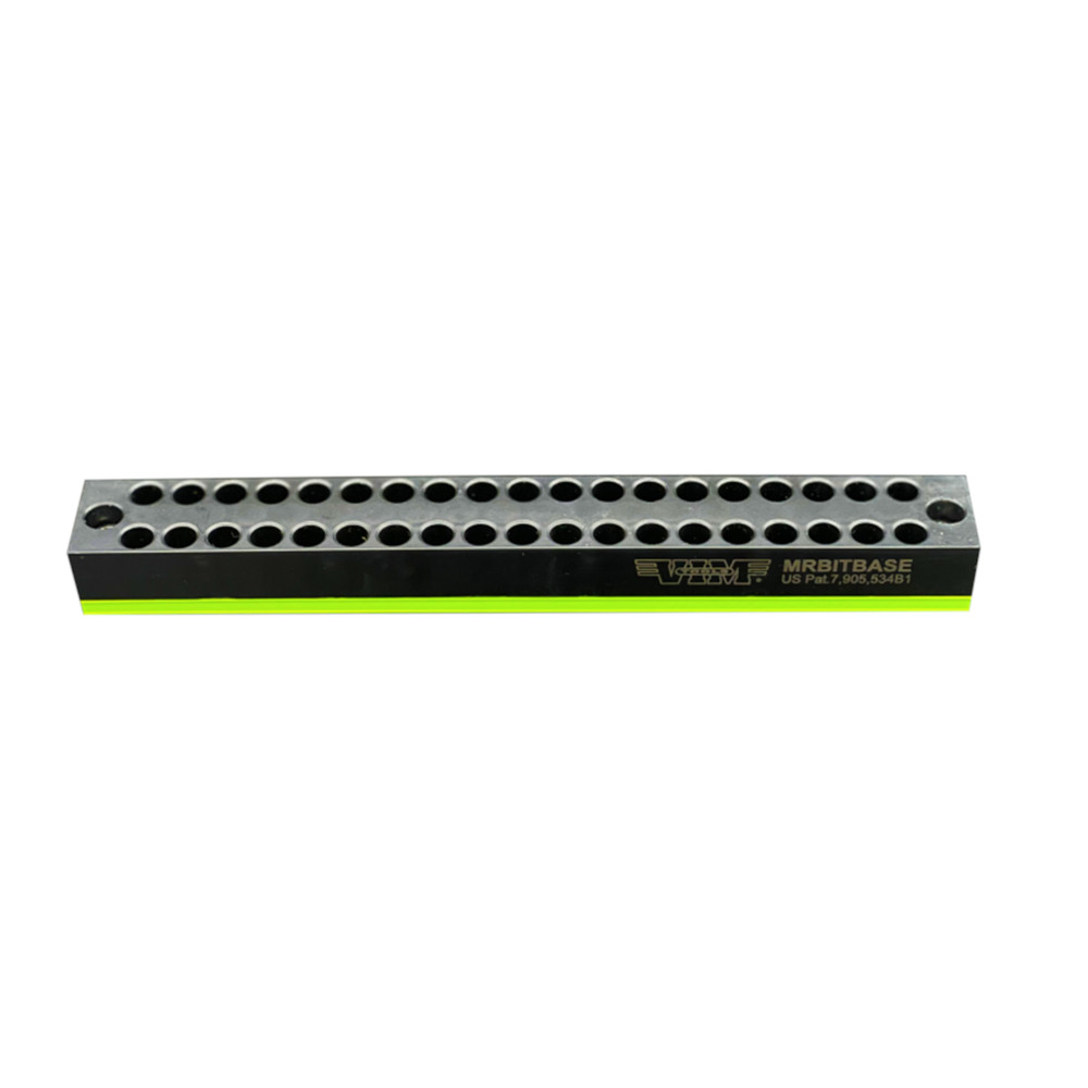 VIM Tools Green Magrail Bit Base, Holds 38 Standard Or Power Shank Tools, Magnet