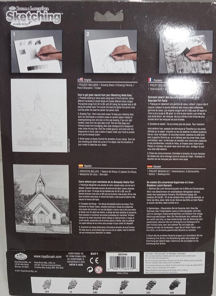 NEW Drawing Kit Sketching Made Easy CHAPEL includes pencil kit💖