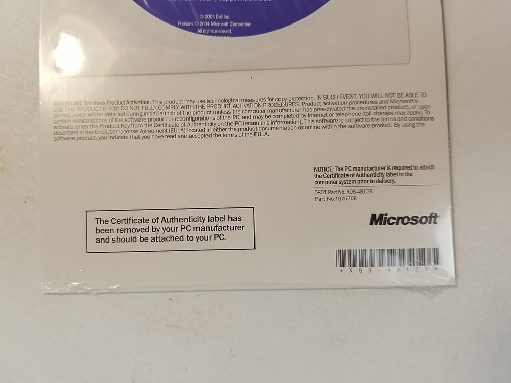 Microsoft Windows XP Home Edition 2002 New Sealed HPQ Reinstallation Disc CD ROM