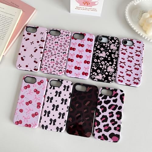 Case for iPhone 17e/iPhone 16e, Cute Pink Bow iPhone 16e/17e Tiny/Glossy