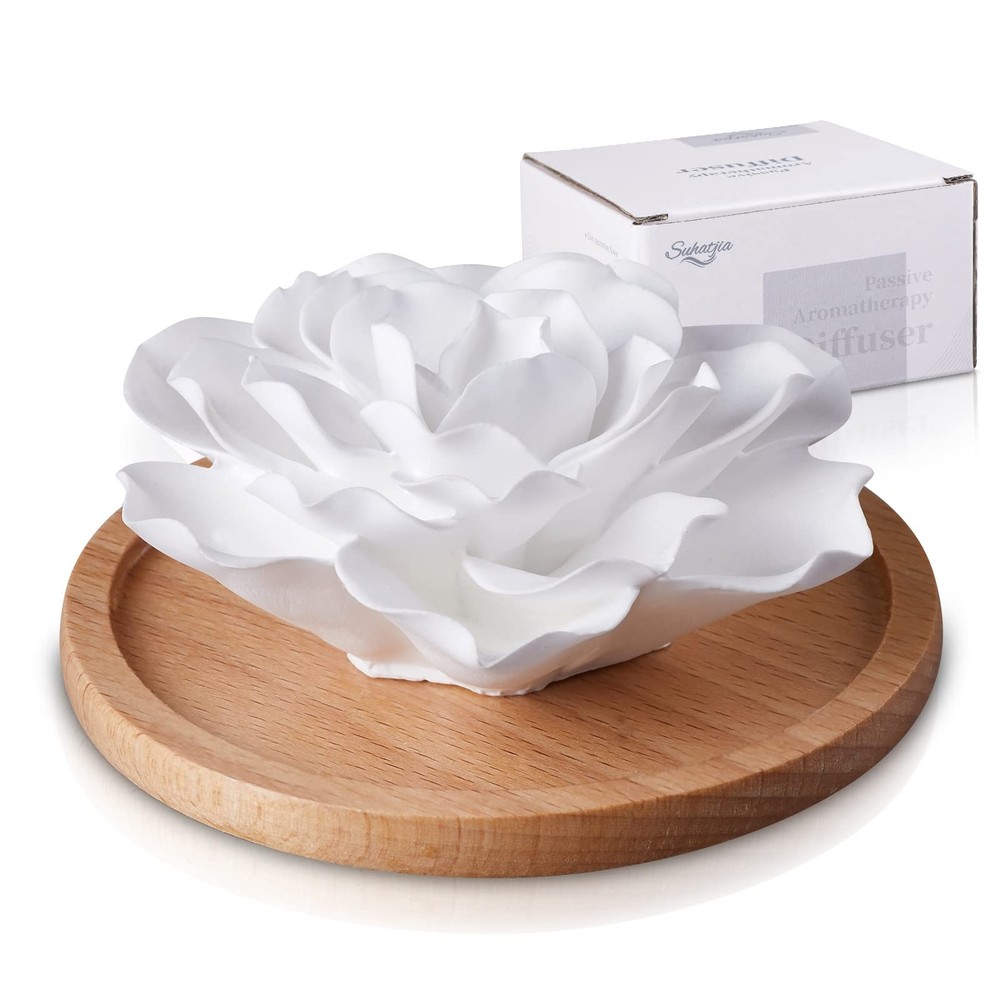 Passive Essential Oil Diffuser,Aromatherapy Mini Ceramic Roses
