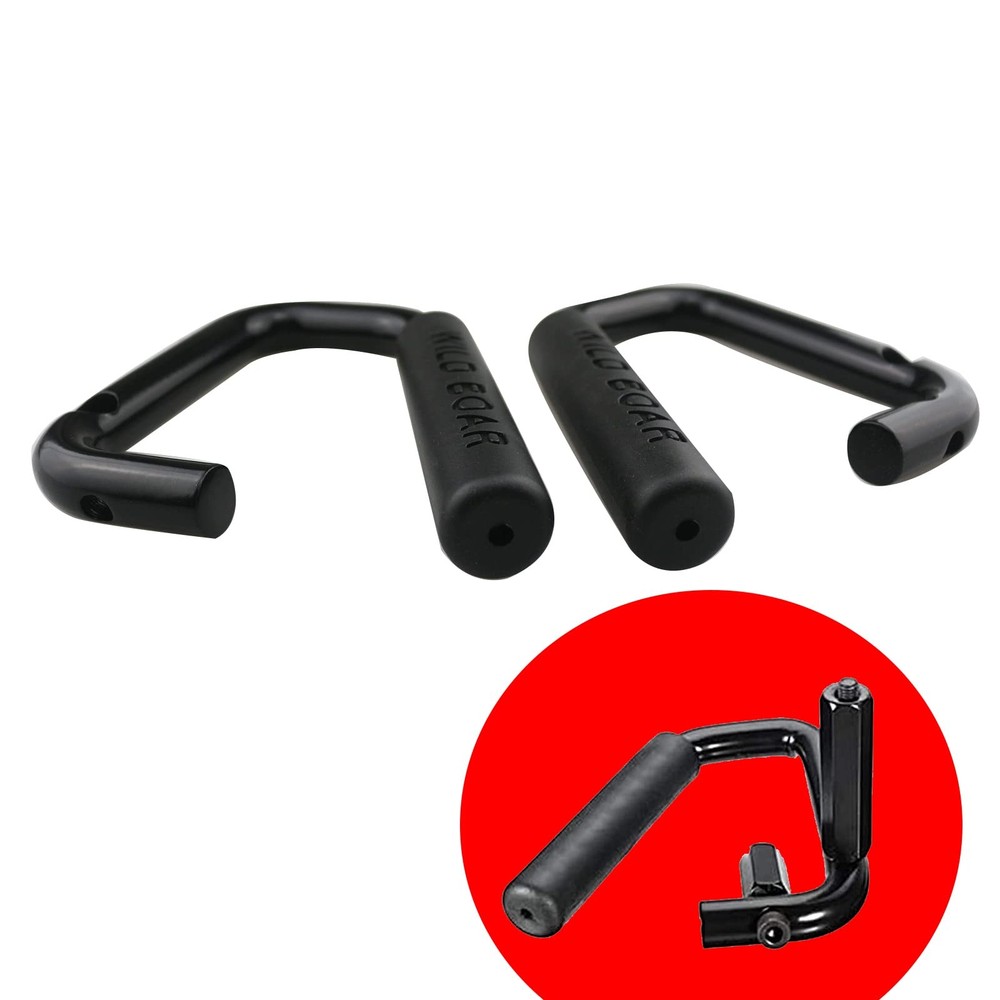 Pack of 2 Front Grab Bar Handles Black Textured Compatible Front,