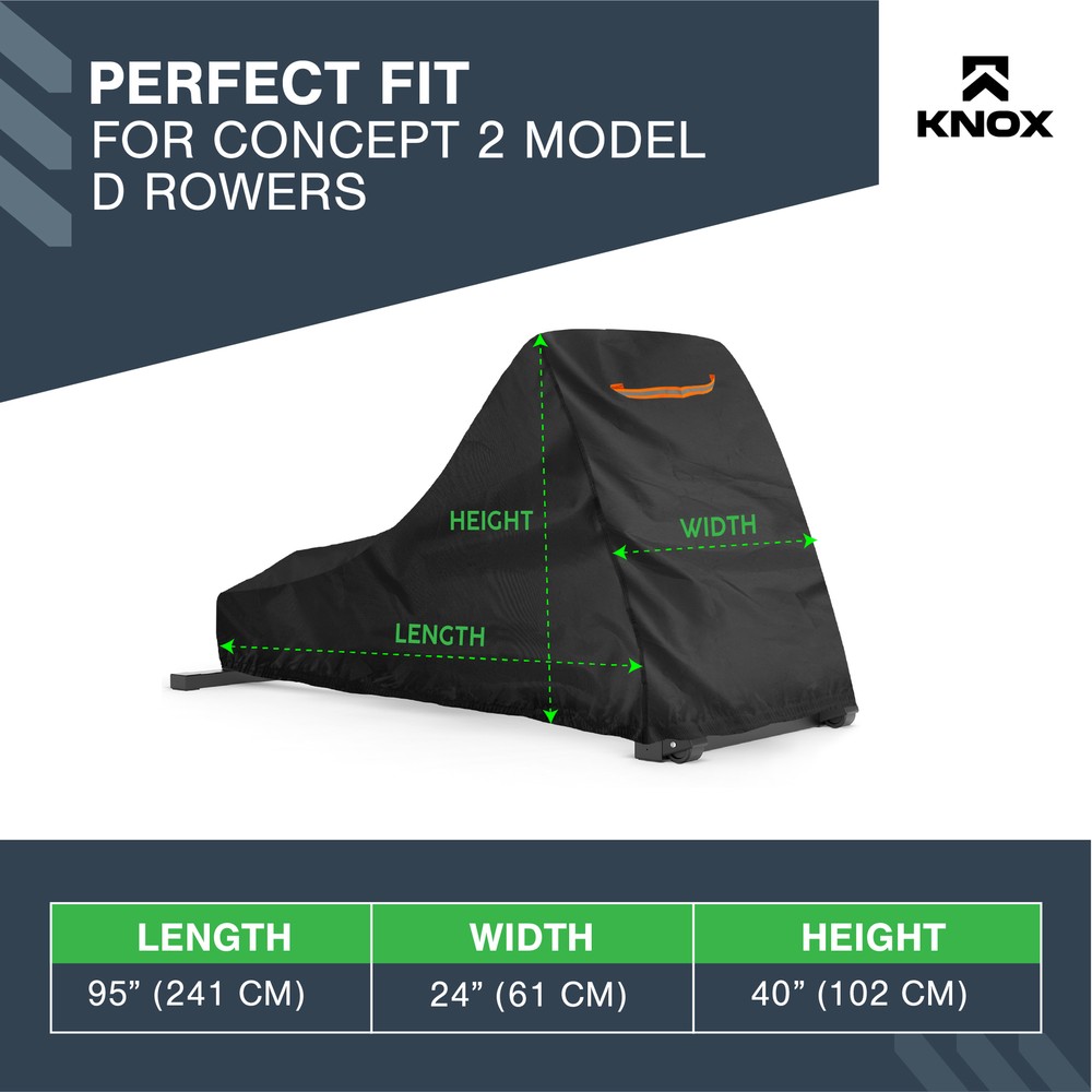 Rowing Machine Cover for Concept 2 Model D, Waterproof, 95" x 24" x 40"