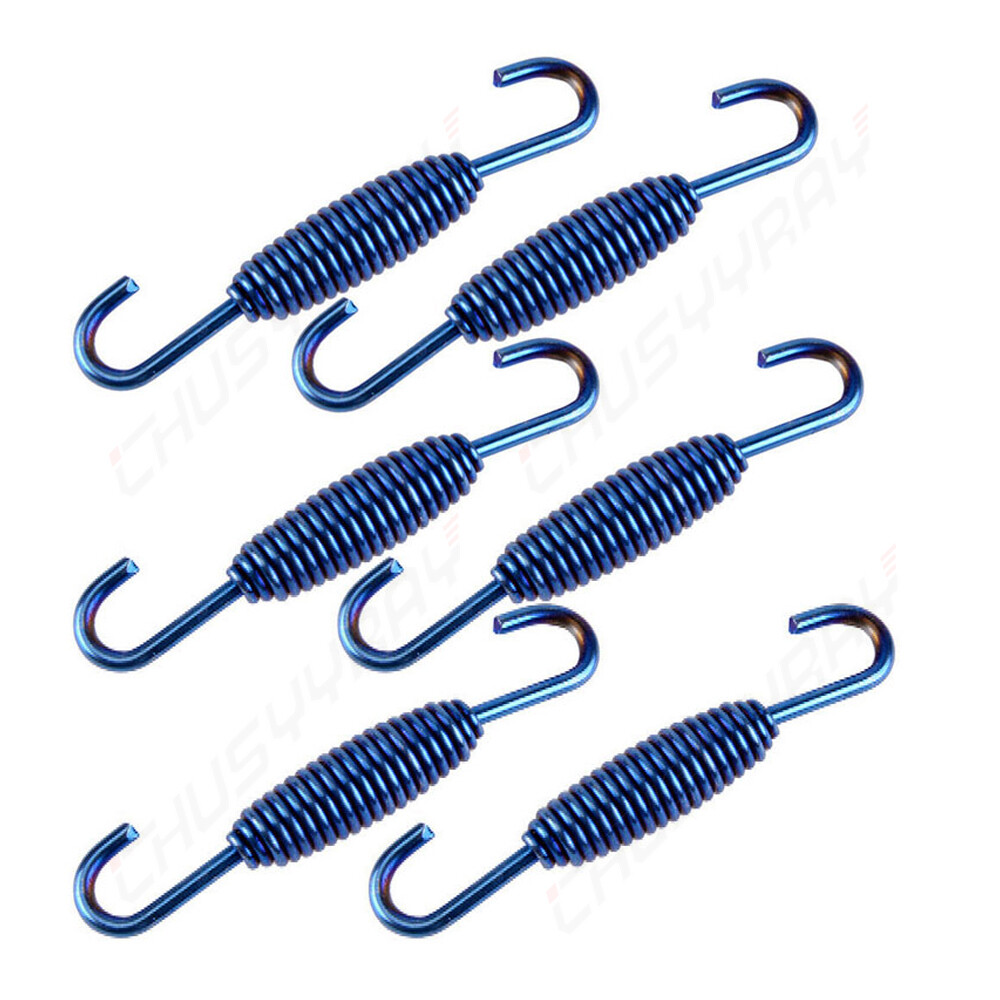 6pcs Universal Car Exhaust Pipe Spring Length 72mm / Width 12.5mm