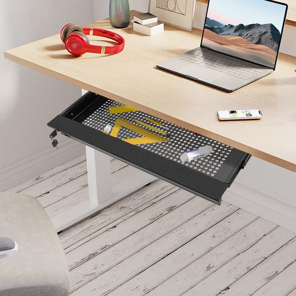 Under Desk Pull-Out Drawer Storage Organizer Office Sliding Pull-out Drawer