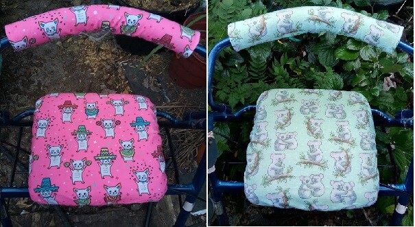 Flannel Rollator Walker Seat Cover Bar Backrest Cover