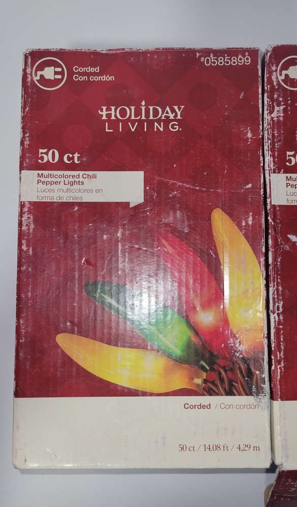 Multi-colored Chili Pepper String Lights 50 Count Set Of 2 Boxes