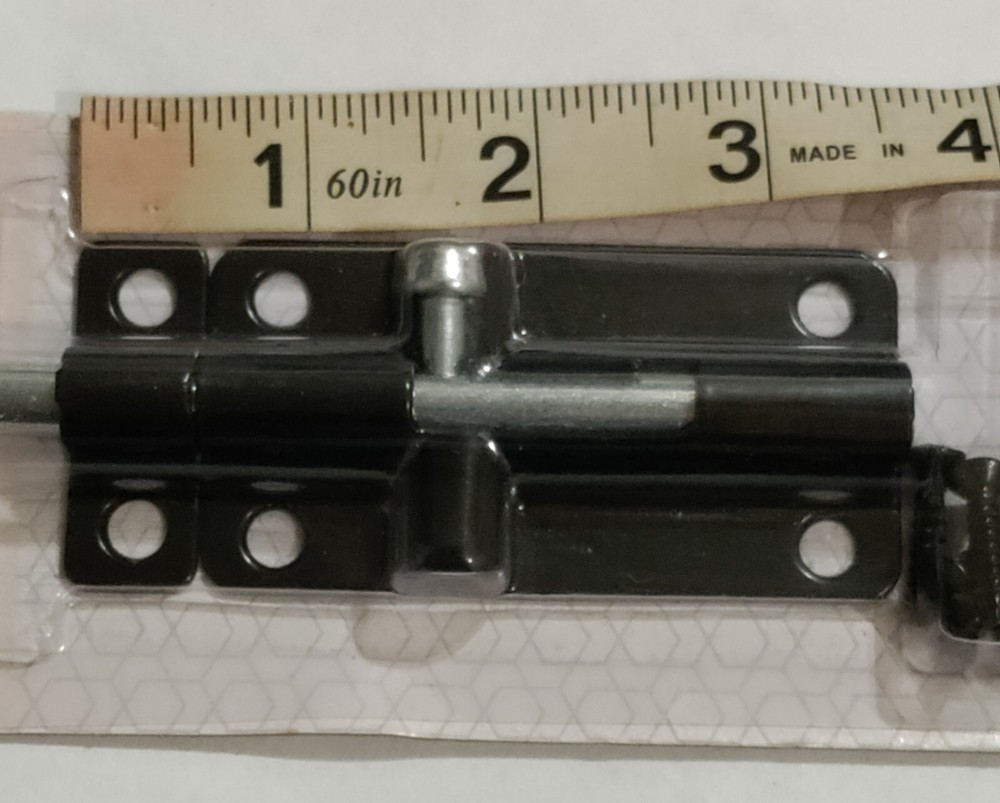 National Hardware Black Barrel Bolt Slide Latch Security Lock N151-621