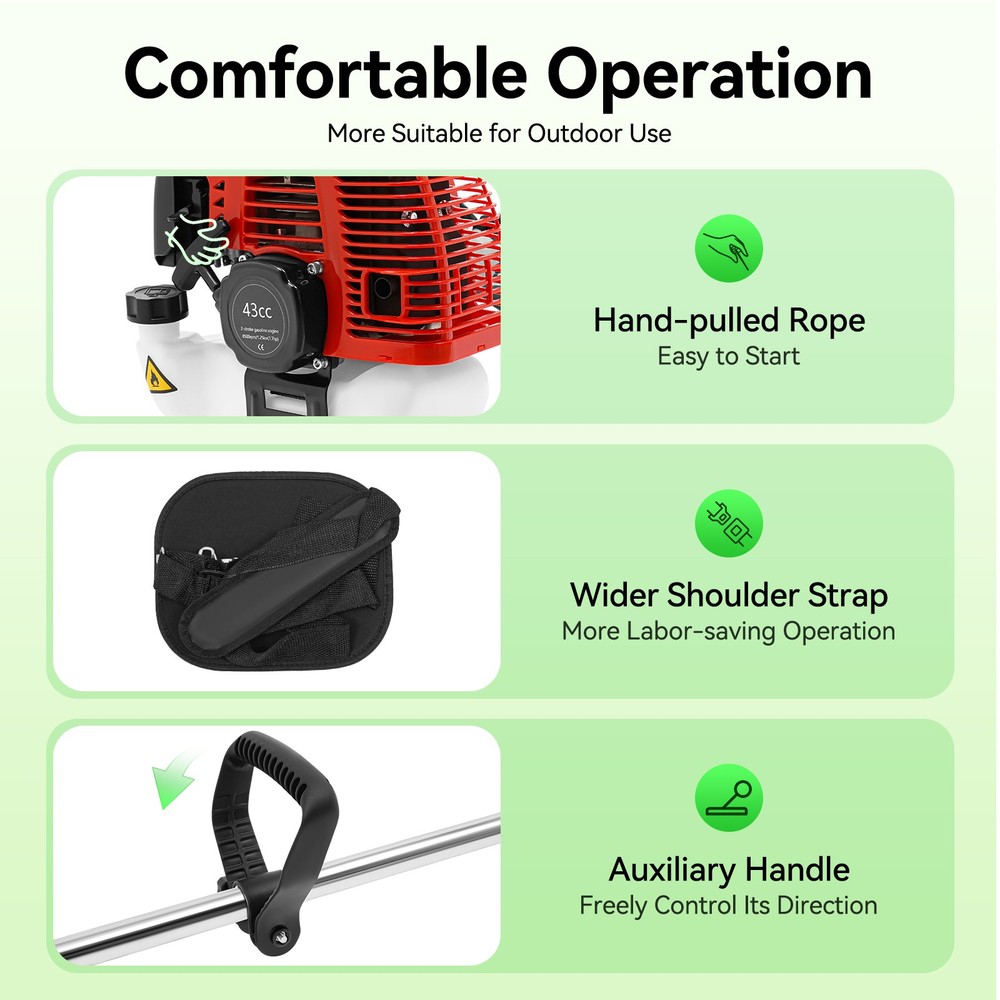 43CC 2 Stroke String Trimmer Lawn Wacker Eater Weed Grass Trimming Machine