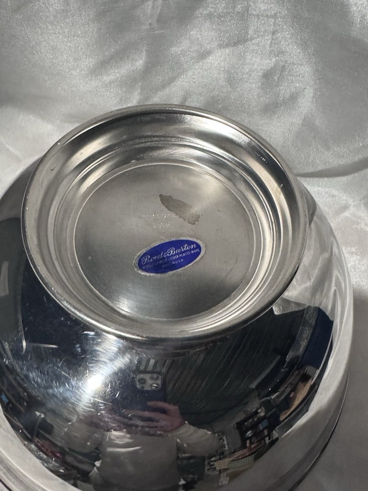 Reed & Barton Red Enamel Silver Plated Bowl - 8 1/3”