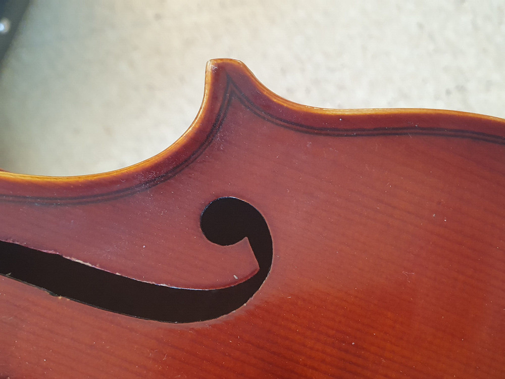 nice, old German 4/4 Violin "Stradivarius" Nicely flamed back! Cracks at Front!