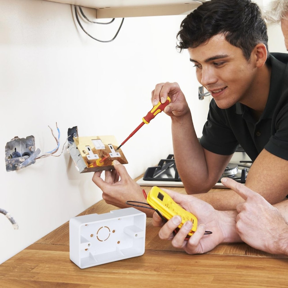 5Pcs Surface Mount Outlet Box,Surface Mount Electrical Box Plastic Junction E...