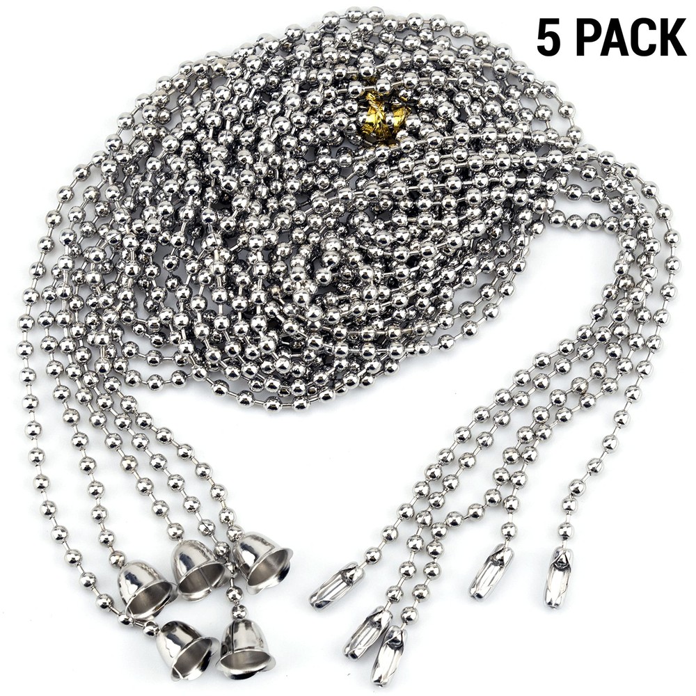 5 Pack Pull Chain Extender 40inch Extra Long Beaded Ball Chain String Fan Cord W
