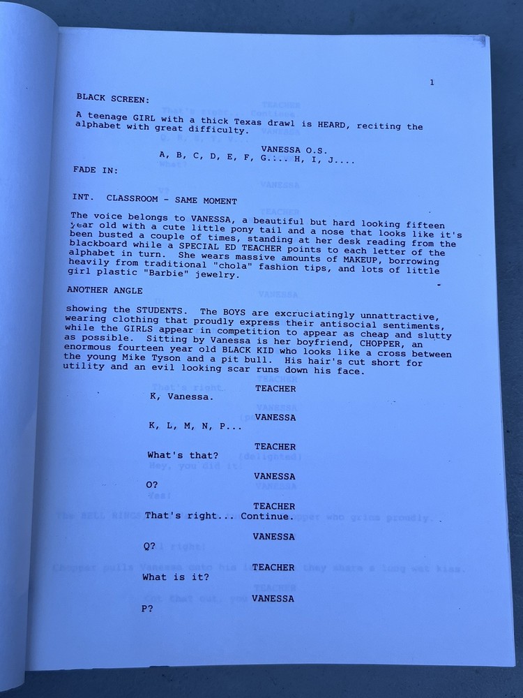 1996 Highway Matthew Bright Series Original Script Witherspoon Sutherland Stone