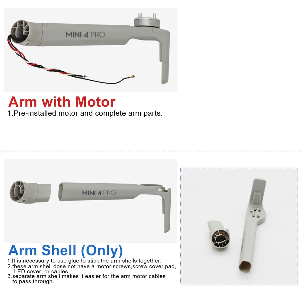 Original Arm Shell /Arm with Motor For DJI Mini 4 Pro Front/Rear Back/Left/Right