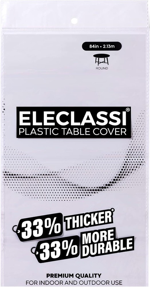 Eleclassi White 6 Pack Premium Round Disposable Plastic - 6 Pack,