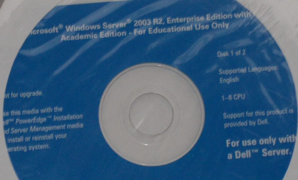Microsoft Windows Server 2003 R2 Enterprise Edition SP2 Academic Edition 1-8 CPU