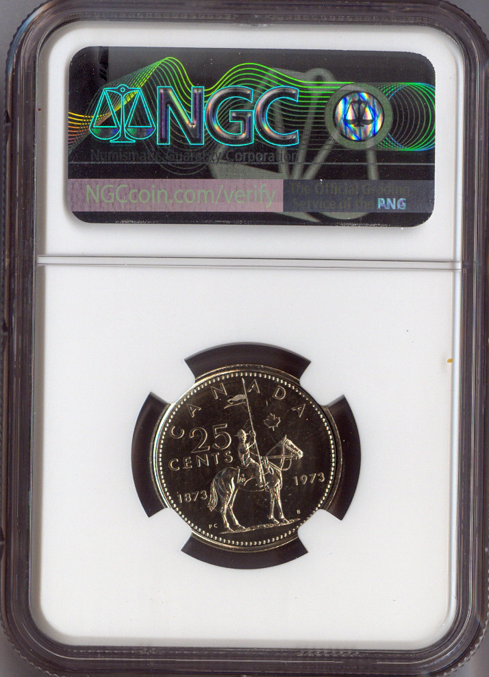 1973 Canada 25 Cents Small Bust 25C NGC MS66 Quality