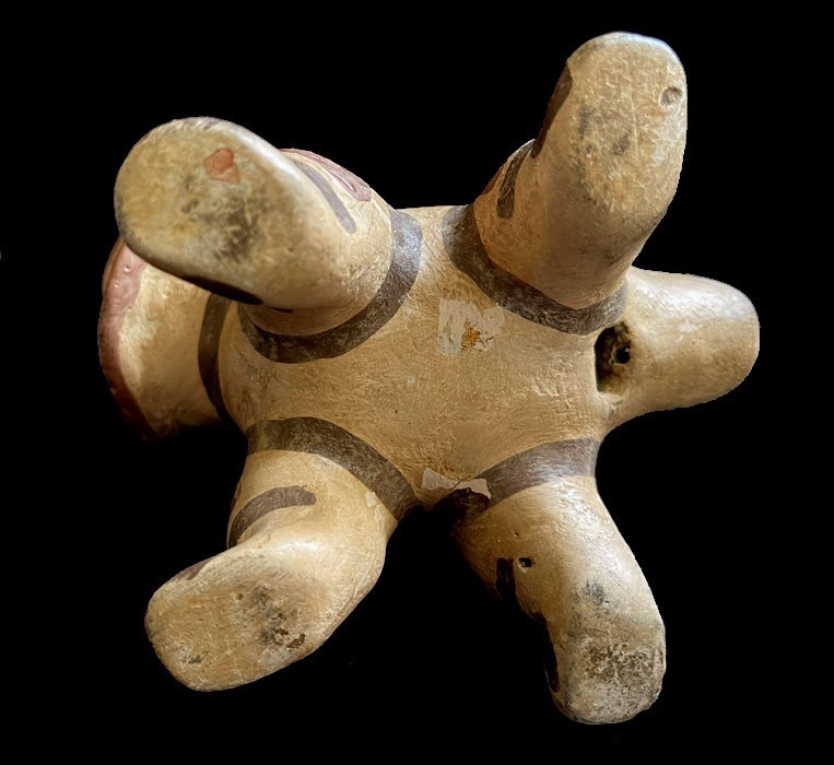 PRE-COLUMBIAN AUTHENTIC POLYCHROME PAINTED POTTERY FIGURE