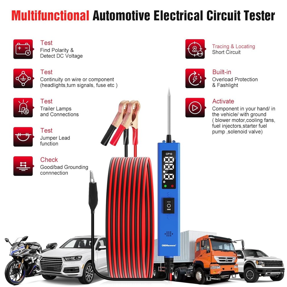Electrical Tools Circuit Tester Component Activation Continuity Test 0-80V