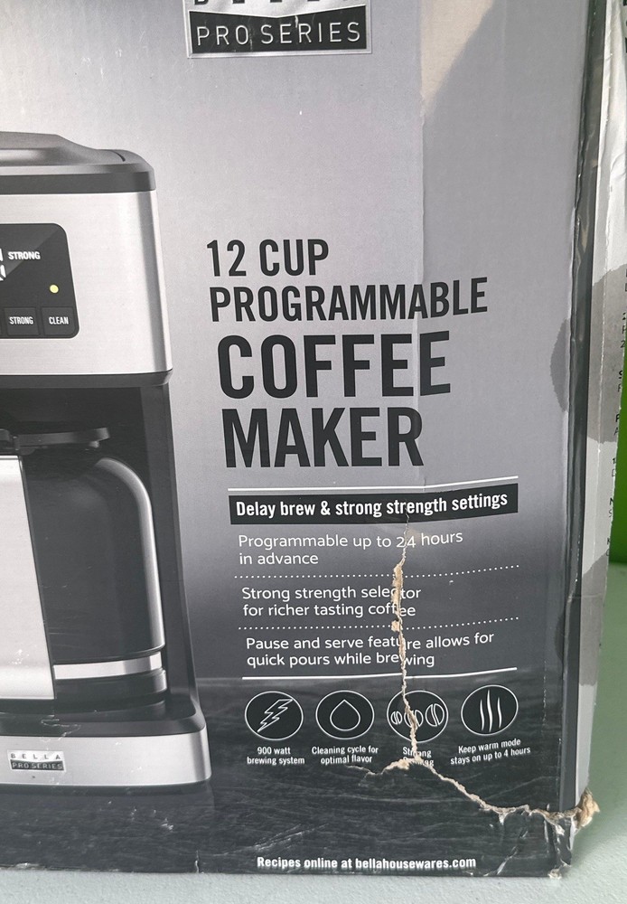 Bella PRO - 12-Cup Programmable Coffee Maker Stainless Steel