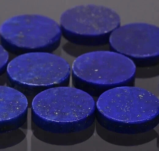 AAA+ Natural Top Quality Lapis Lazuli Both Side Flat Round Shape Loose Gemstone