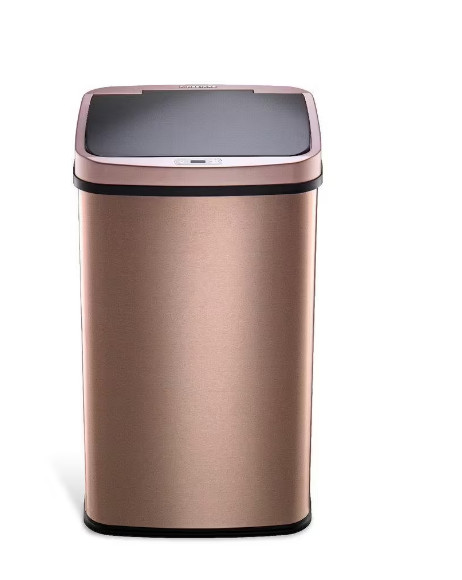 Touchless Motion Sensor Trash Can Gold Stainless Steel, 3 Gallon Kitchen Garbage