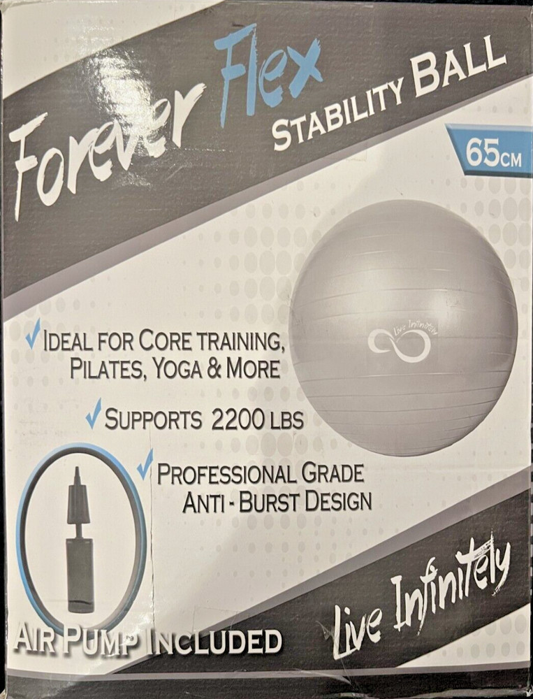 Exercise Ball 65cm Forever Flex Professional Grade Balance & Stability Ball
