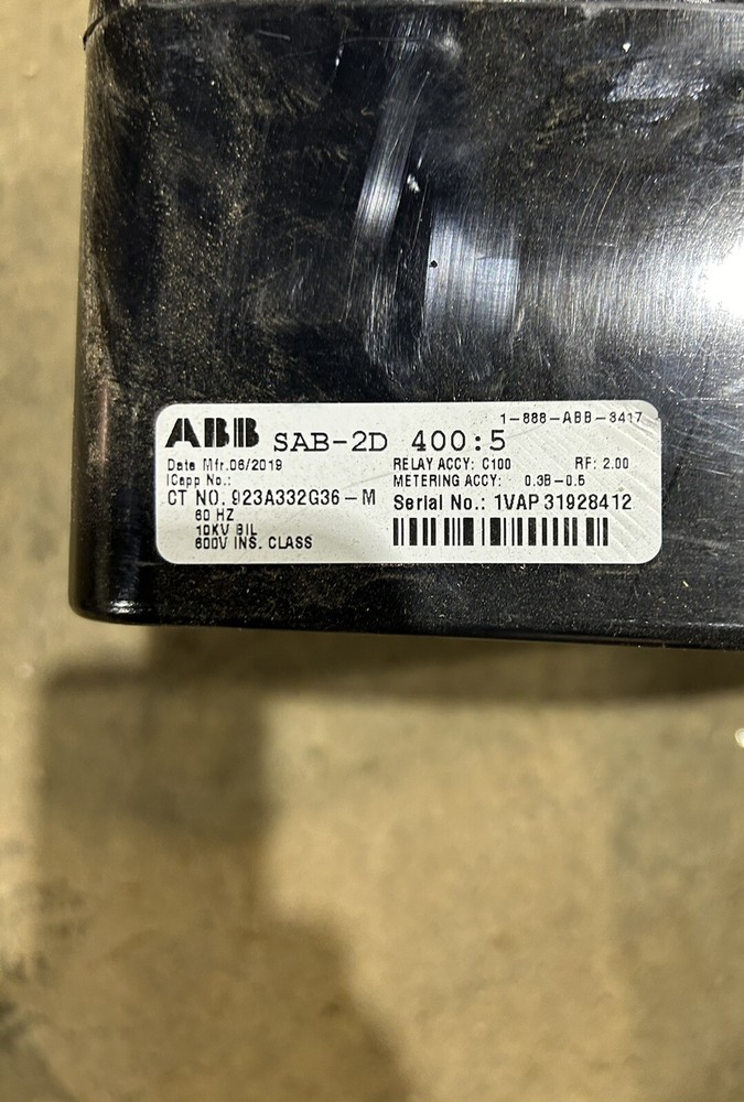 ABB 400:5 Ratio Current Transformer SAB-2D 923A332G36-M