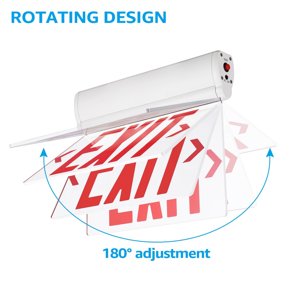 2-Pack LED Edge Lit Exit Sign, with Rotating Clear Panel, Single Acrylic Face