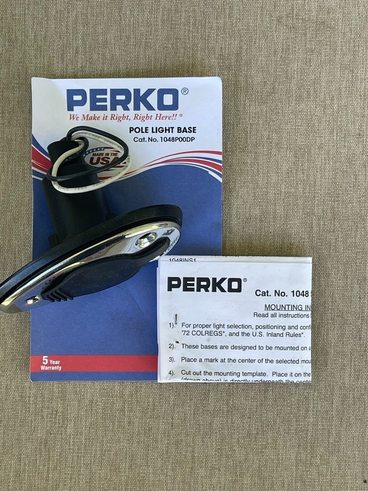 Perko 1048P00DP Pole light base 2 pin *NEW*